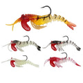 Fishing Soft Shrimp Lure  Sinking Lead Plastic Prawn Noctilucent Soft Plastic Prawn Shrimp Fishing Lure with Hooks