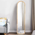 163X41 Factory Price Rural Style Square Wooden Wall Mirrors Large Solid Rubber Natural Wood Frame Floor Mirror Living Room