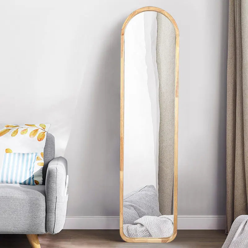 163X41 Factory Price Rural Style Square Wooden Wall Mirrors Large Solid Rubber Natural Wood Frame Floor Mirror Living Room