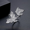 LUOTEEMI Cz Woman Diamond Finger Iced Out Lady Adjuster Wholesale Adjustable New Micro Butterfly Bling Ring