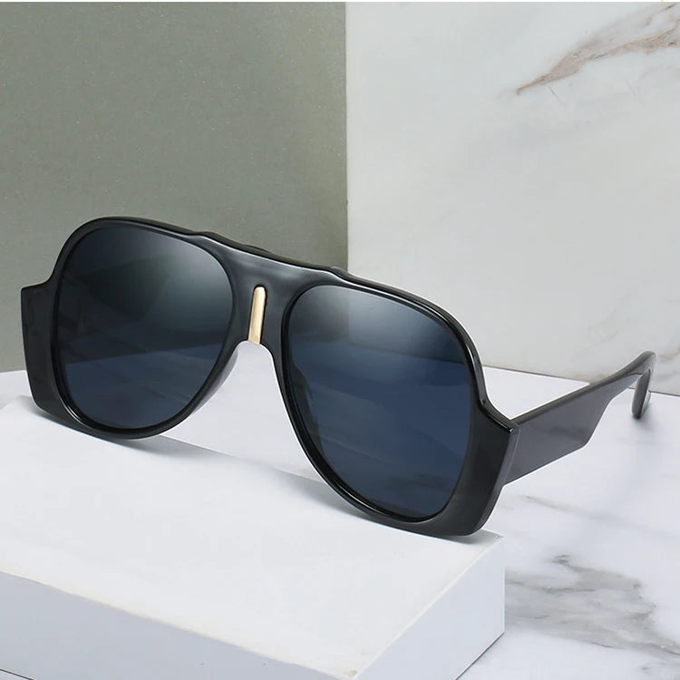 Round Big Women Summer Promotional Sound Activated Retro Unisex Plastic Shades Sunglasses Men