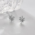 Personality retro leaf earrings 925 sterling silver simple trendy temperament hypoallergenic leaf earrings women jewelry