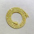 Fine Jewelry Fashion 3mm 4mm Silver 925 Gold Plated Tennis Necklace Yellow Moissanite Tennis Chain