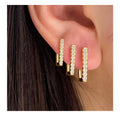 3pcs/set Fashion New Design Square Zircon Clip Earrings Set for Women Jewelry