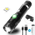 Helius Multi-function Long Range T6 LED Lamp Beads Zoomable 3 Lighting Modes Waterproof Usb Rechargeable Led Torch Flashlight