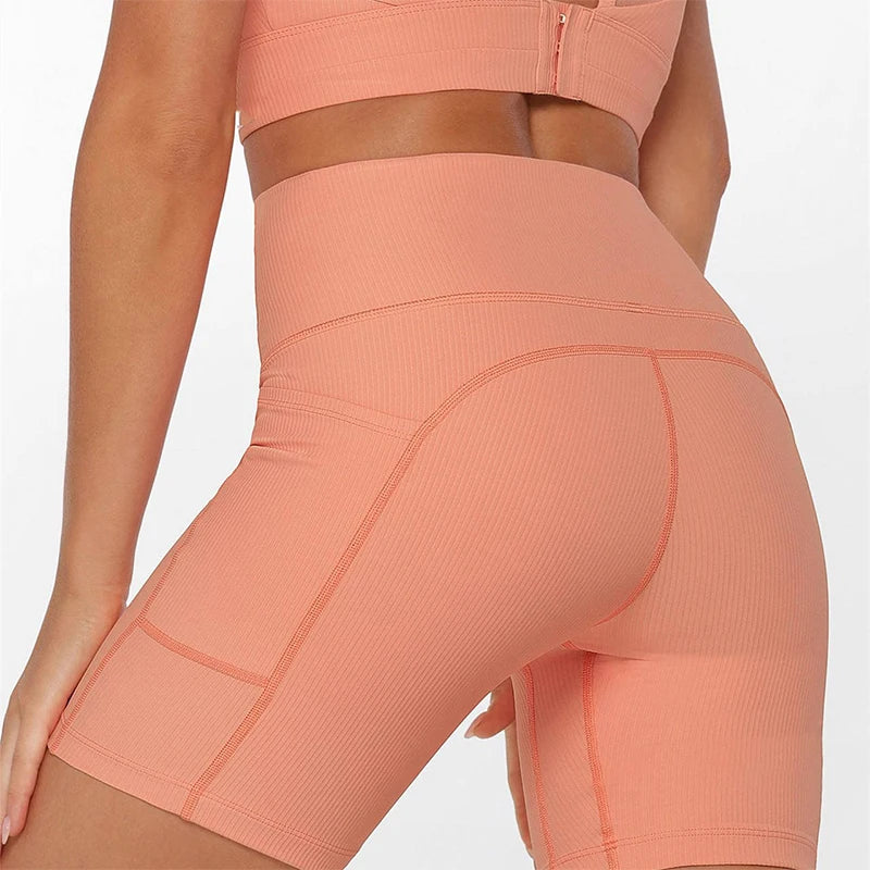Hot Sale Summer European and American Naked Shorts Sexy Sports Running Speed Dry Simple Yoga Shorts for Women