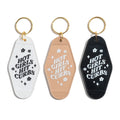 Hot Selling Hot Girls Hit Curbs Letter Print Hotel Motel Keychain Custom Logo Plastic Luggage Tags Acrylic Key Chain Pendant
