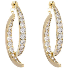 New Bright Crystal Luxury Korean Unusual Claw Stud Earrings Ear Piercing Hook Circle Jewelry Gift
