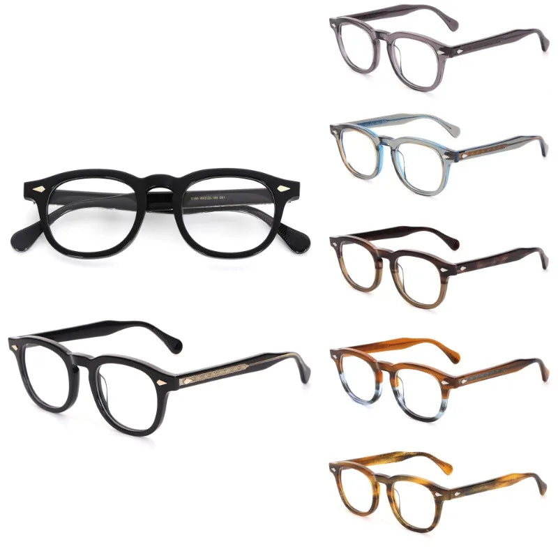 High Quality Custom Acetate with Metal Full Rim Round Fashionable Lightweight Comfortable Daily Wear Glasses Frames