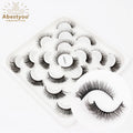 Abestyou 10pairs 3d Natural 9-15mm Cils Volume Russe Eyelashes Human Hair Eyelash Kit Bulk Wholesale Lashes Faux Cils