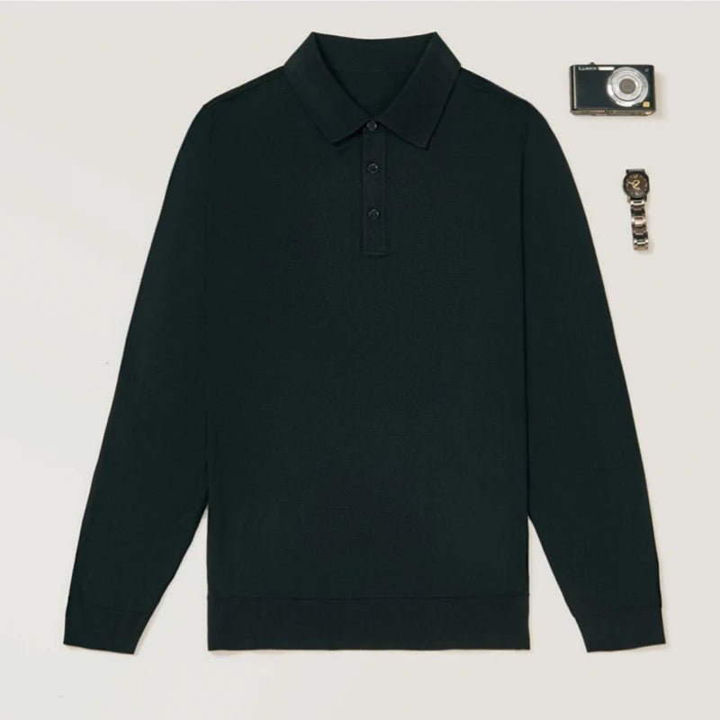 Men's Cardigan Lapel Solid Color Cashmere High Quality Fashion Slim Comfortable Casual Knit Sweater