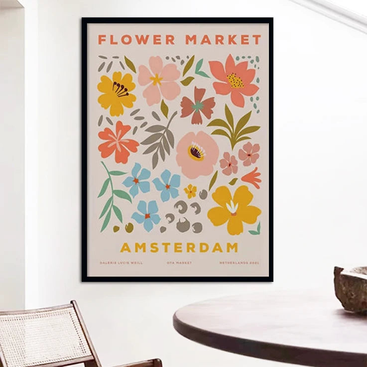 Nordic Minimalist Abstract Flower Print Posters Modern Wall Art Canvas Paintings Gallery Decor