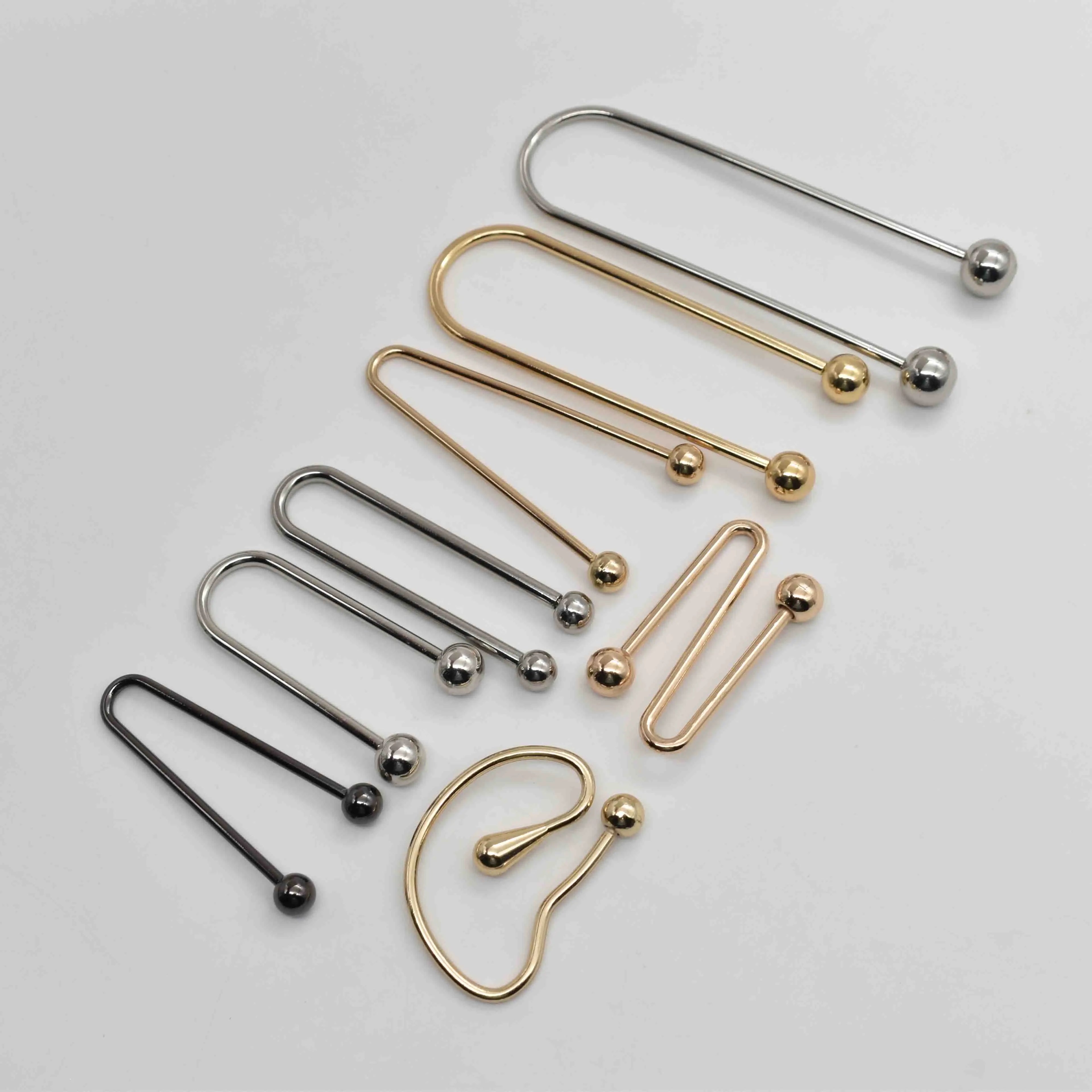 High-end Swimwear Accessories Metal Fashion Bikini U Rings Connector Zinc Alloy Gold Buckle for Women Dress