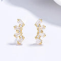 2024 New Fashion 925 Silver Earrings Women Niche Design 925 Sterling Silver Crown Zircon Threaded Stud Earrings Wholesale