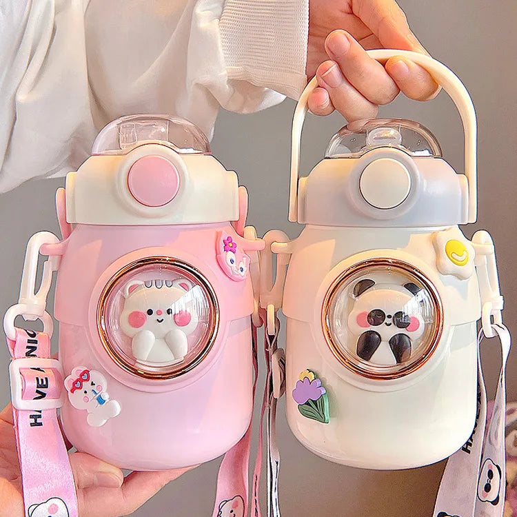 Cute Kawai Thermal Mug 700ML 316 Stainless Steel Thermos for Tea Kid Children Drinks Water Bottle