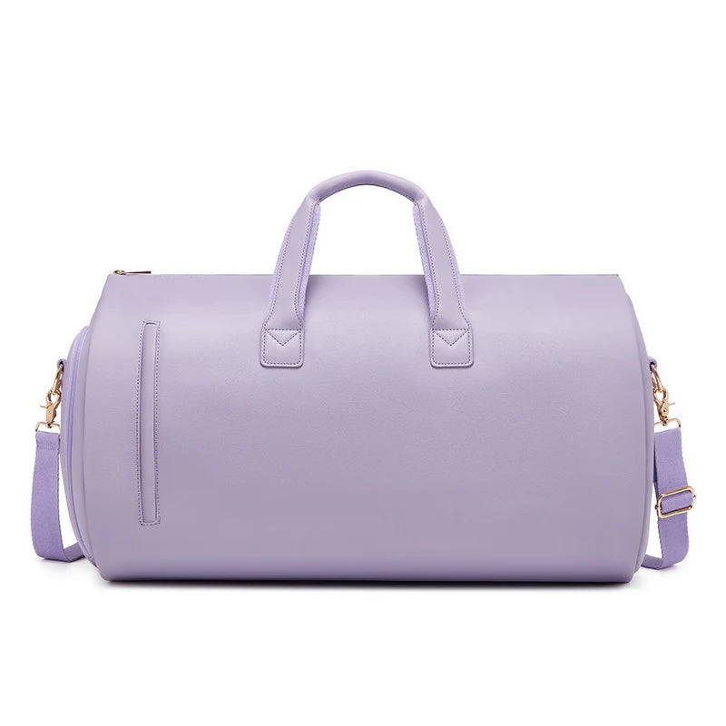 PU Leather Waterproof Garment Duffel Bag Convertible Suit Travel Bags Men Carry on Garment Bag
