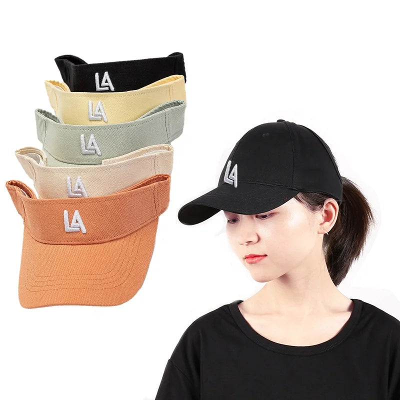 Custom logo Summer Peaked Empty Top Hat Female Ins Fashion All-match Embroidered Letters Sunshade Sun Hat