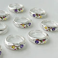 Fine Jewelry Minimalist Open Adjustable Ring Multi Color Zircon 925 Sterling Silver Ring