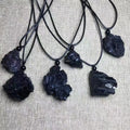 Black Tourmaline Pendant Natural Crystal Malachite Black Tourmaline Raw Pendant for Decoration