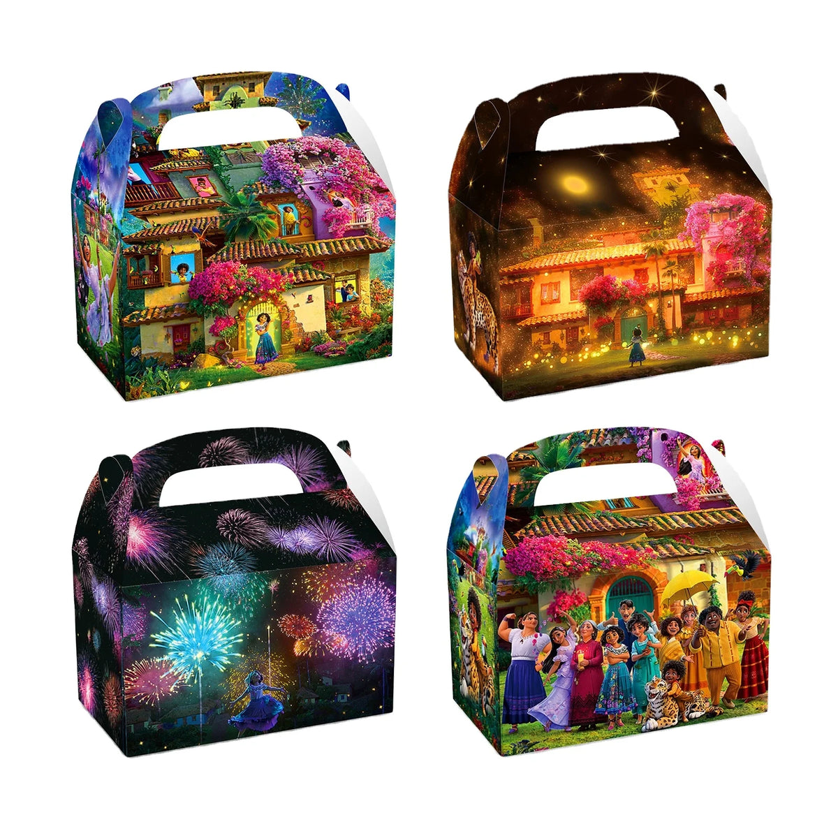 Encanto Happy Birthday Theme Favors Candy Cookie Snack Gift Paper Handle Boxes