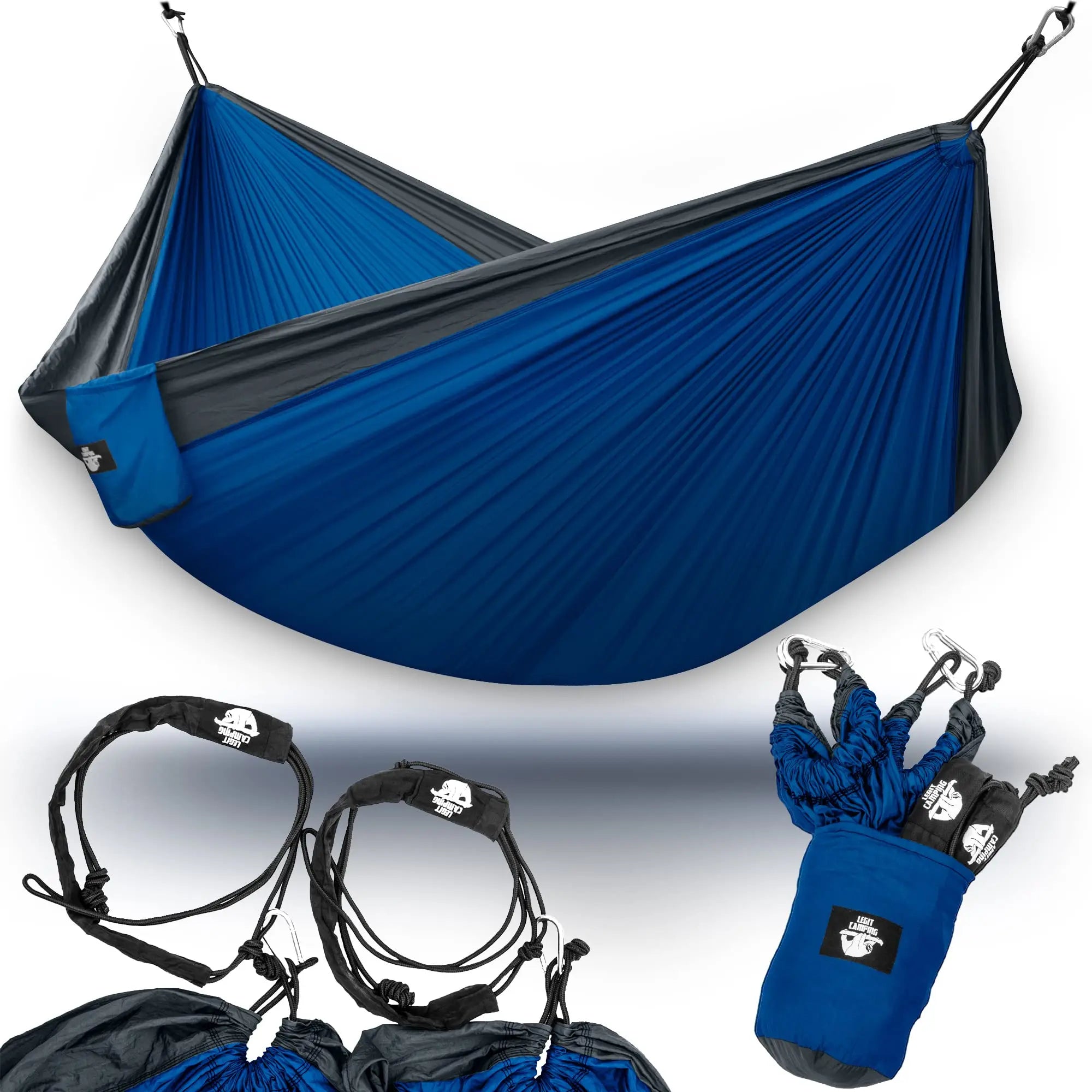 Portable Nylon Camping Hammock with Tree Straps Double Person Swing Hammock Chair for Camping Outdoor