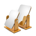 Hot Sale Wooden Desktop Makeup Mirror Rotatable Bathroom Bedroom Mirror