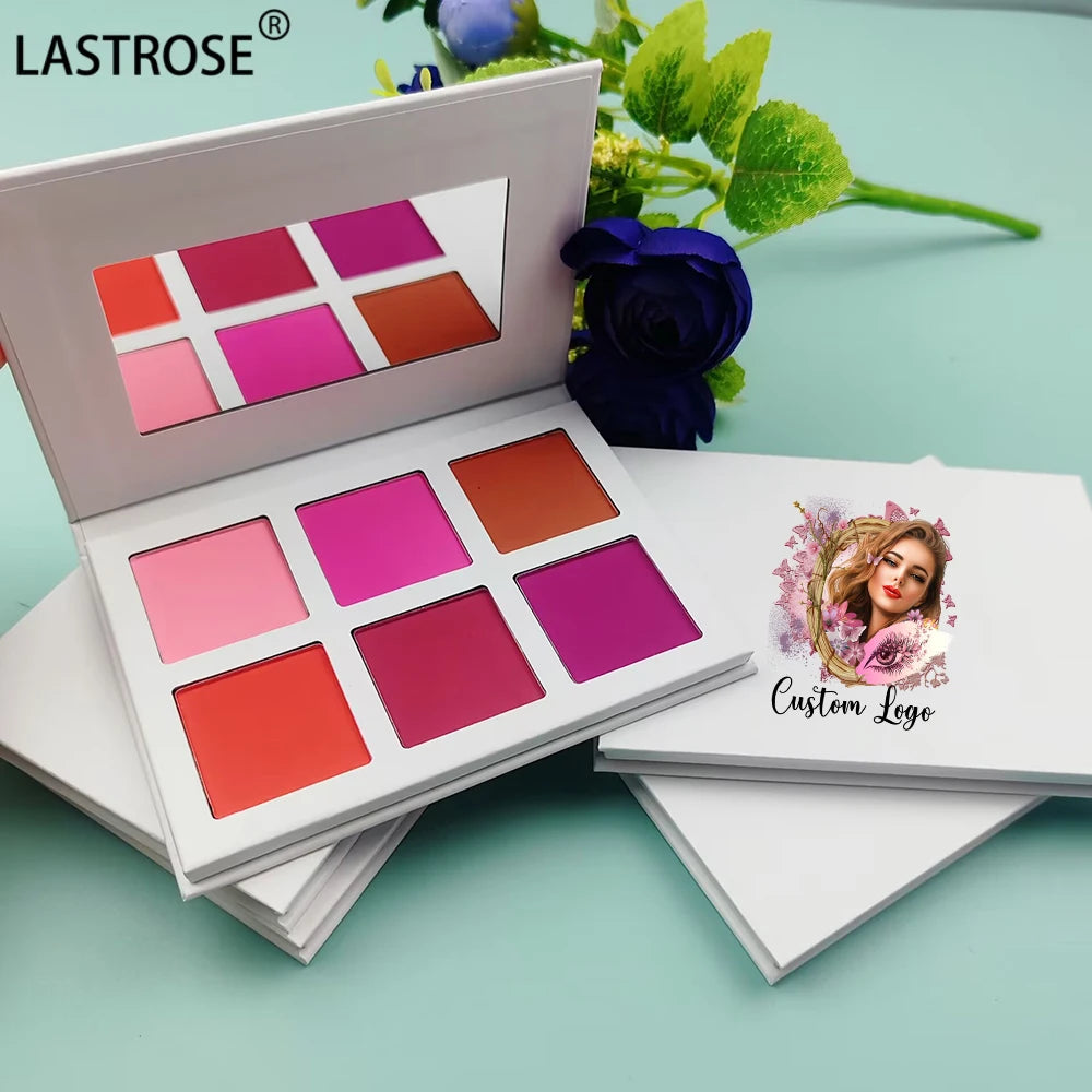 Diy Colors Blush Cheek Palette Private Label Vegan High Pigment 6 Multi-color Makeup Powder Blush Highlight Contour Palette