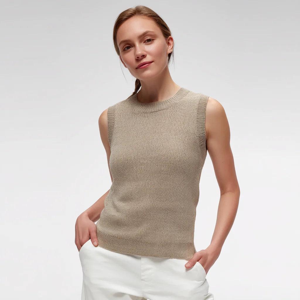 Women's Premium Sportswear Summer Yoga Outfits Breathable Sleeveless Ribbed Cotton Blend Sweater Vest Animal Square Casual