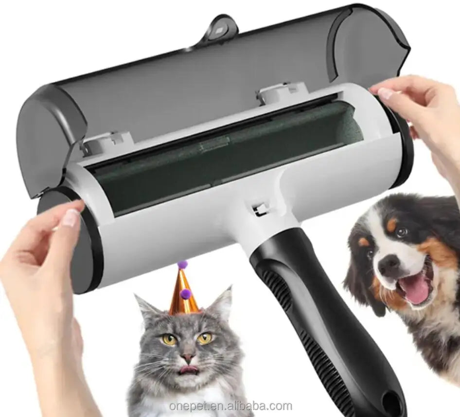 Removable Handle Pet Roller Brush Cat Dog Hair Cleaning Tool Clothes Sofa Dog Brush Self Cleaning Lint Roller Brush