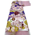 Wholesale Price Multi Color Guipure Woman Lace Fabric 3D Flower Design Embroidery Net Lace Fabric for Dress