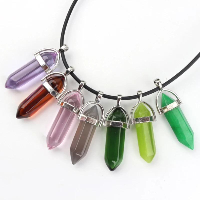 Hot Sale Classic Style Spirit Crystal Charm Necklace Healing Stone Crystal Point Pendant for Gift
