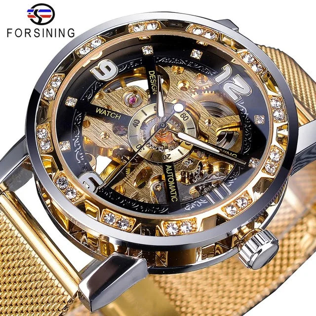 Forsining Watch Men Fashion New Waterproof Automatic Mechanical Watches Stainless Steel Skeleton Man Wristwatches Montre Homme