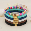 Hotselling Crystal Wholesale Fashion Colorful Clay Beads with Gold Spacer Slice Round Beaded Bracelets
