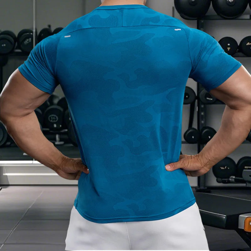 Manufacture Camouflage Design Gym Wear Sport Running T Shirts for Men
