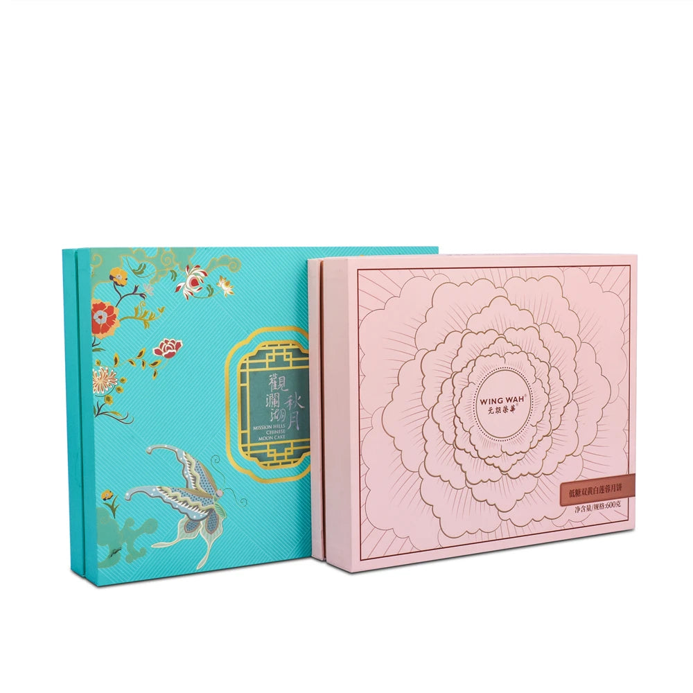 Wholesale Mooncake Chocolate Food Packaging Boxes case with Flower Pattern