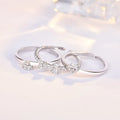 Wholesale Heart Shape Four Leaf Clover Removable Silver White Three Tier Design Twist Shape Zircon Ring for Women Gift