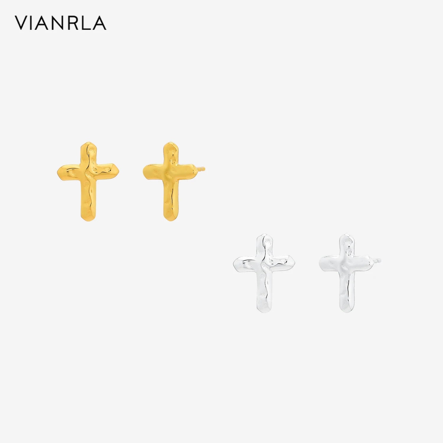 VIANRLA   Silver Earrings 925 Sterling Original  Cross CZ Chunky  Minimalist Fashion  Earrings Women for Party Gift