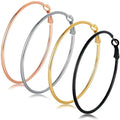 Round Waterproof Gold Fashion Stainless Steel Silver Piercing Jewelry Monki Earrings Women Miami Hoop Earring