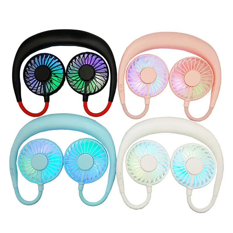 Personal Mini Portable Hanging Neck Fan With 1200mAh Usb Rechargeable Battery