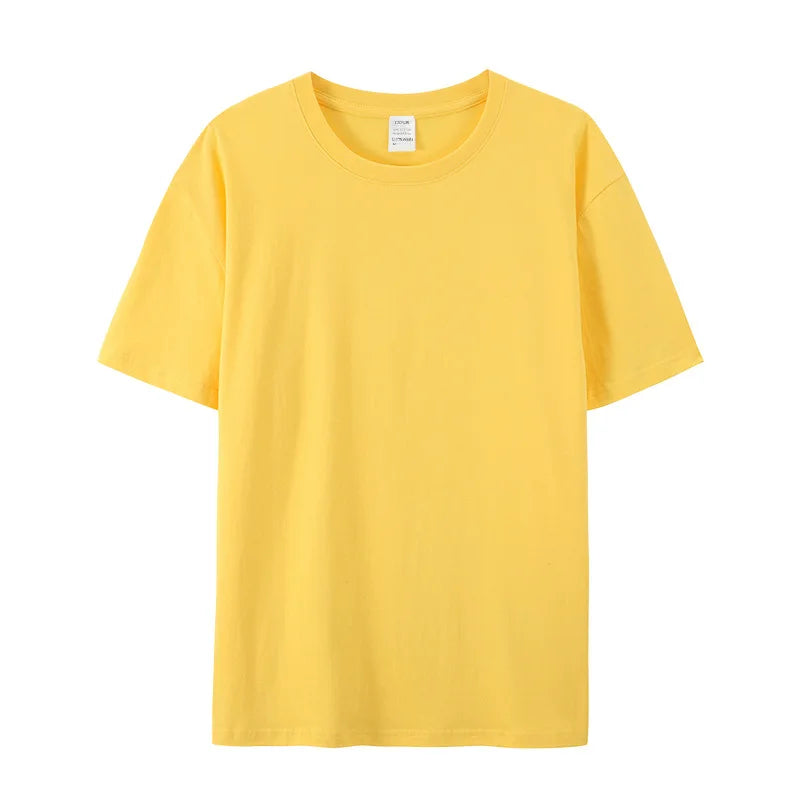 100% Cotton Summer T-shirt  Popular Short Sleeve Bottoming Shirt Men's Round Neck T-shirt