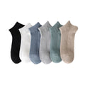 Summer Spring Mens Cotton Socks Solid Color Ankle Socks Breathable Mesh No Show Socks