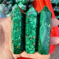 Wholesale Natural Polished Malachite Points Healing Crystals Stones Tower for Decoration