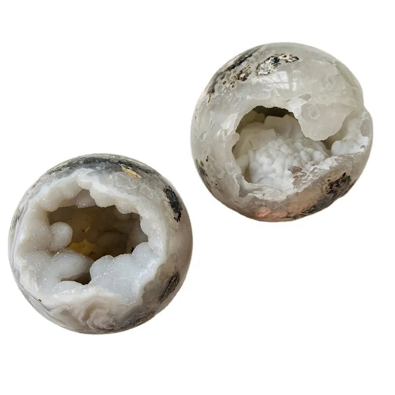 Natural Agate Crystal Ball Gemstone Geode Sphere Healing Geode Druzy Agate Sphere
