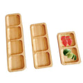 Factory Direct Sale Bamboo Snack Plate Afternoon Tea Fruit Plate Table Decor Eco Friendly Multi Grids Serving Trays Custom logo