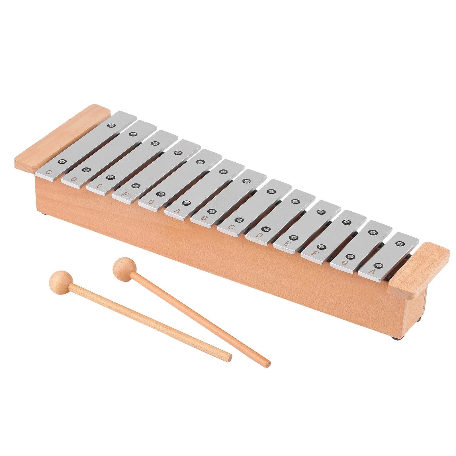 13-Note Glockenspiel Portable Aluminum Piano Xylophone Percussion Instrument Musical Instrument with Wooden Sticks