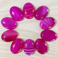 HY Loose Lot 25*18mm Agate Oval Cabochon Semi Precious Stone Crafts