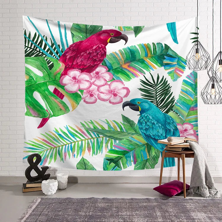 Custom Polyester Flamingo Tapestry Wall Art Tapestries Tropical Home Decorative Living Room Bedspread