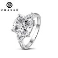 Latest Design Promotional Cushion Cut 5CT Cubic Zircon Cz Wedding 925 Sterling Silver Engagement Ring for Wife Gift