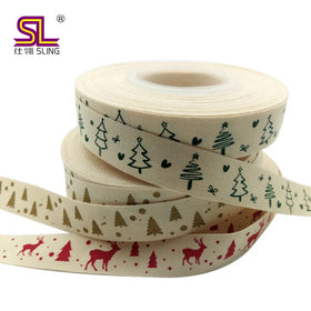 Custom Printed Logo Cotton Ribbon 100% Cotton Printed Designer Ribbon for Bags
