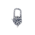 925 Sterling Silver Floral Decorative Claps Flower Shape Lobster Claw Lock Tibetan Style Findings Clasp Lock Jewelry